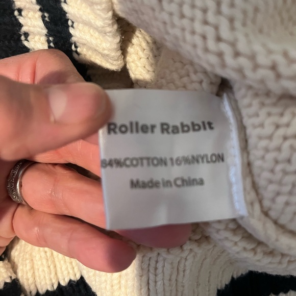 Roller Rabbit cable-knit chunky cotton-blend turtleneck sweater, size M - Picture 3 of 8